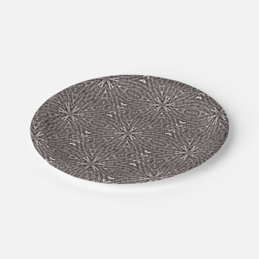 Metallic Metal Mesh Silver Papieren Bordje (Gekanteld)