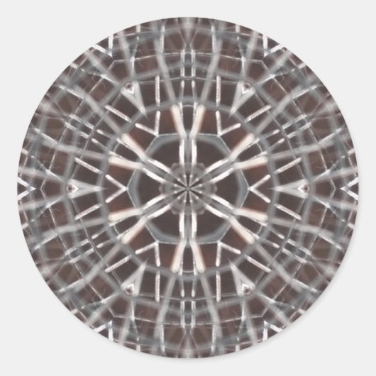 Metallic Metal Mesh Silver Ronde Sticker (Voorkant)