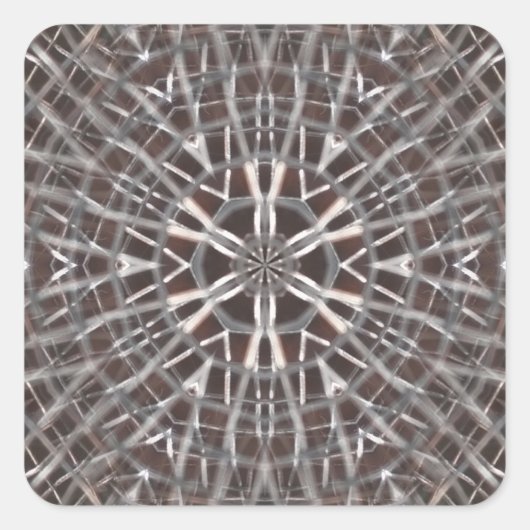 Metallic Metal Mesh Silver Vierkante Sticker (Voorkant)