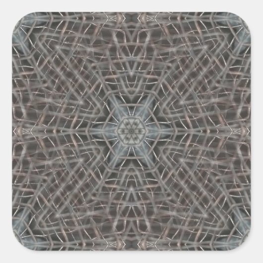 Metallic Metal Mesh Vierkante Sticker (Voorkant)