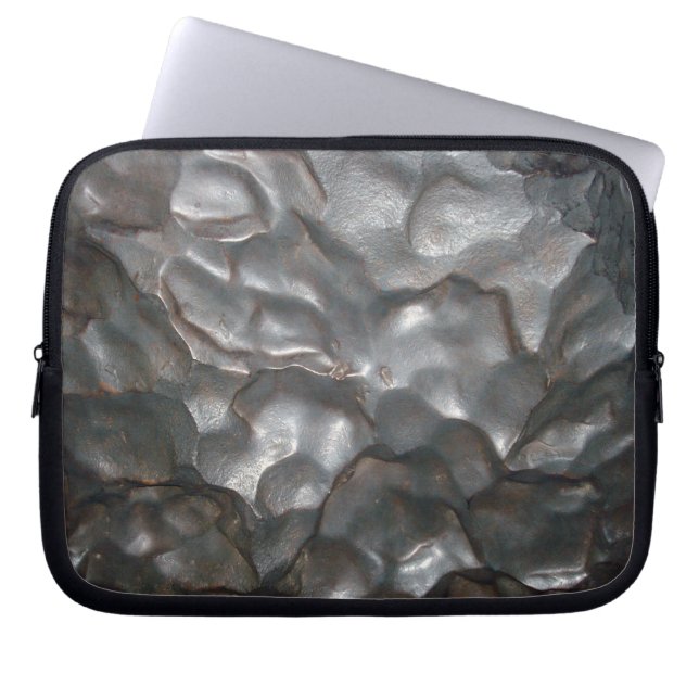 Metallic Meteorite Rock Pattern Laptop Sleeve (Voorkant)