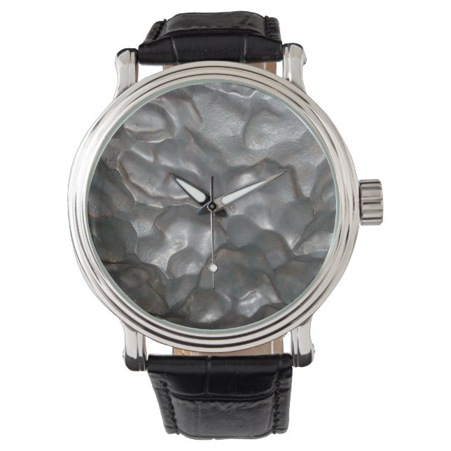 Metallic Meteorite Rock Print, Horloge (Voorkant)