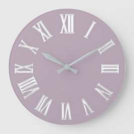 Metallic minima Roman Numbers Zilver Grey Grote Klok