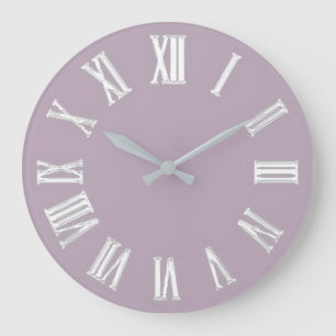 Metallic minima Roman Numbers Zilver Grey Grote Klok