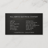 Metallic Minimal Electrician Black Gold Visitekaartje (Achterkant)