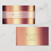 Metallic minimale strepes koper Lux Visitekaartje (Voorkant / Achterkant)