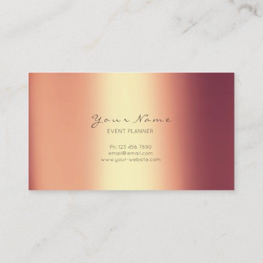 Metallic minimale strepes koper Lux Visitekaartje (Achterkant)