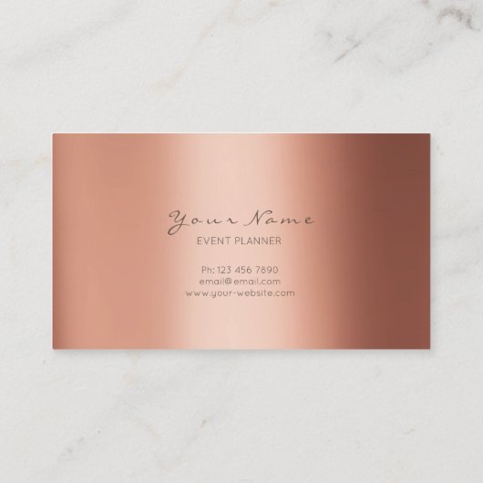 Metallic minimale strepes koper-Roos voor gebeurte Visitekaartje (Achterkant)