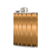 Metallic modern kopertonen strepen patroon heupfles (Links)