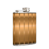 Metallic modern kopertonen strepen patroon heupfles (Rechts)