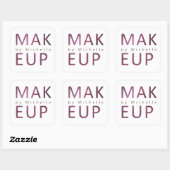 Metallic Moderne Typografie Makeup Artist Monogram Vierkante Sticker (Vel)