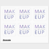 Metallic Moderne Typografie Makeup Artist Monogram Vierkante Sticker (Vel)