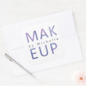 Metallic Moderne Typografie Makeup Artist Monogram Vierkante Sticker (Envelop)