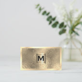 Metallic Monogram Banner | Gouden Rand | Goud Foli Visitekaartje (Staand voorkant)