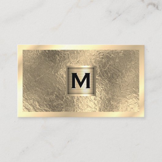 Metallic Monogram Banner | Gouden Rand | Goud Foli Visitekaartje (Voorkant)