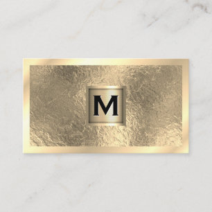 Metallic-monogram banner   goudrand   goudfolie visitekaartje