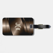 Metallic monogramed bruin 3 geborsteld aluminium l bagagelabel (Achterkant horizontaal)