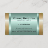 Metallic munt-groen en goud visitekaartje (Achterkant)