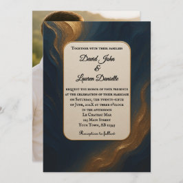 Metallic Muse foto bruiloft uitnodiging