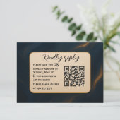 Metallic Muse QR-code Huwelijksreactiekaart RSVP Kaartje (Staand voorkant)