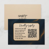 Metallic Muse QR-code Huwelijksreactiekaart RSVP Kaartje (Voorkant / Achterkant)