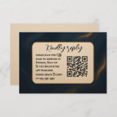 Metallic Muse QR Code Wedding RSVP Card (Voorkant / Achterkant)