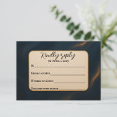 Metallic Muse Wedding RSVP Card (Staand voorkant)