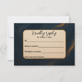Metallic Muse Wedding RSVP Card Kaartje