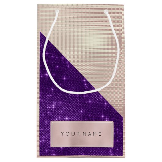 Metallic naam Roos Gold Name Paars Violet Pearl Klein Cadeauzakje (Achterkant)