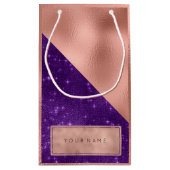 Metallic naam Roos Gold Name Paars Violet Spark Klein Cadeauzakje (Achterkant)