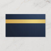 Metallic Navy Blue Gold House Real Estate Broker Visitekaartje (Achterkant)