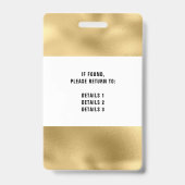 Metallic Nepgoud Folie QR Code Conferentie Eveneme Badge (Achterkant)