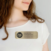 Metallic Old Gold Company Logo Medewerker Magnetis Naamplaatje