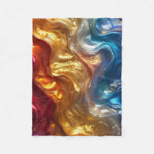 Metallic olie glad fleece deken