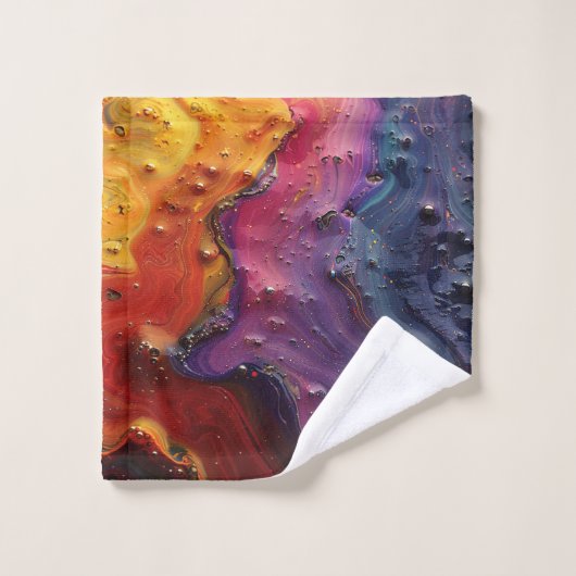 Metallic olie werveling kunst handdoek set (Wasdoekje)