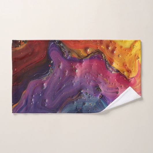 Metallic olie werveling kunst handdoek set (Handdoek)