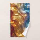 Metallic olievlek handdoek set (Handdoek)