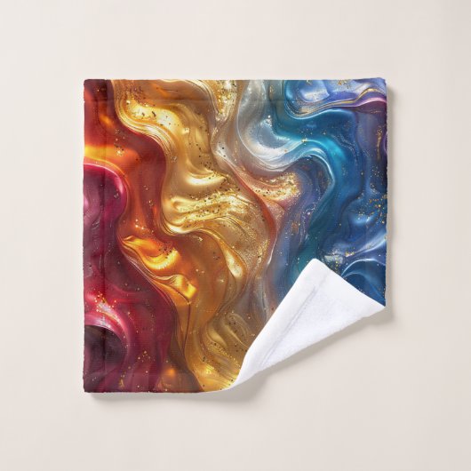 Metallic olievlek handdoek set (Wasdoekje)