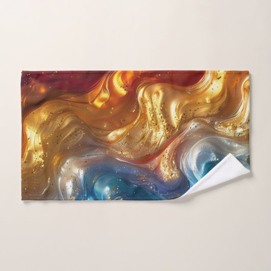 Metallic olievlek handdoek set (Handdoek)