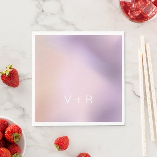Metallic Ombre Modern Monogram Paper Napkin Servet (Insitu)