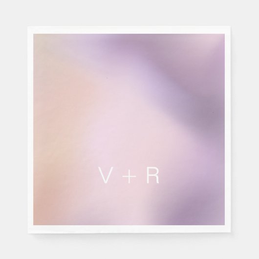 Metallic Ombre Modern Monogram Paper Napkin Servet (Voorkant)
