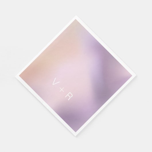 Metallic Ombre Modern Monogram Paper Napkin Servet (Hoek)