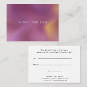 metallic ombre roze cadeaubon visitekaartje (Voorkant / Achterkant)