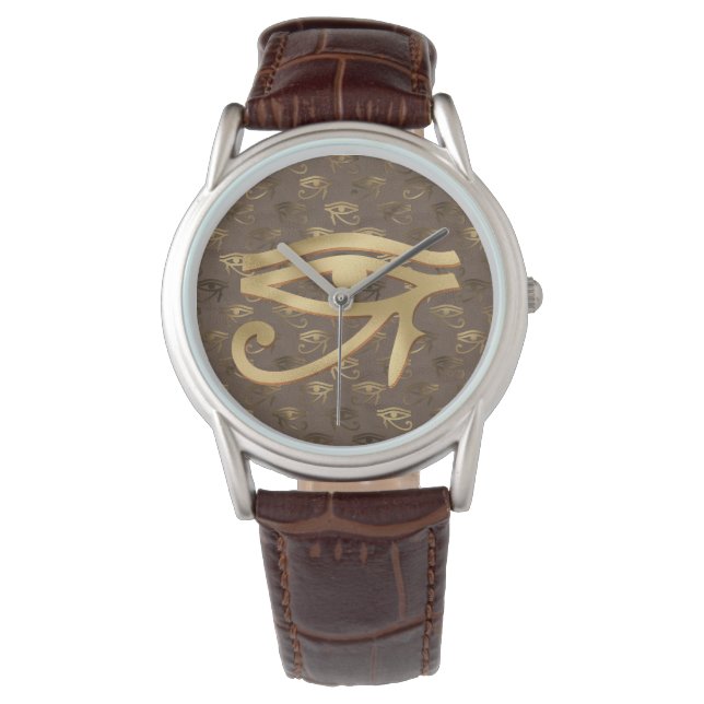 Metallic oog van Horus Egyptian Horloge (Voorkant)
