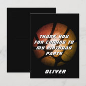 Metallic Oranje Basketball Birthday Hartelijk dank Briefkaart (Voorkant / Achterkant)