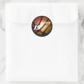 Metallic Oranje Basketball Birthday Ronde Sticker (Tas)