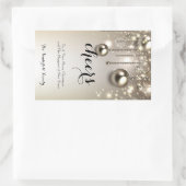 Metallic Ornamenten Christmas Wine Bottle Label (Tas)