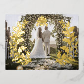 Metallic ornamentie bedankt folie uitnodiging briefkaart (Voorkant)