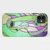 Metallic paarden in Green IPhone Case (Achterkant (horizontaal))