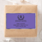 Metallic Paars en zilver voegen Logo en achtergron Etiket (Insitu)